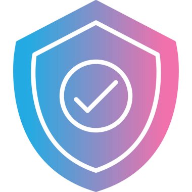 Kalkan simgesi soyut arkaplanda izole edildi