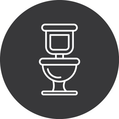 Tuvalet simgesi. Web için basit tuvalet vektör simgesi çizimi