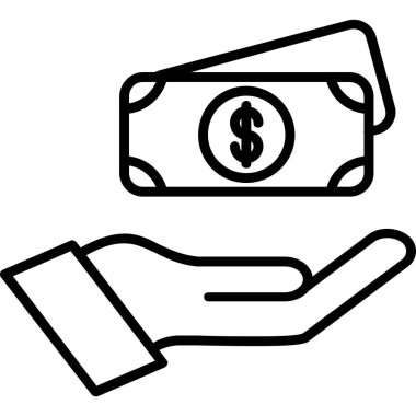 Dolar para ikonu. Beyaz arkaplanda izole edilmiş web tasarımı için dolar para vektörü simgesi