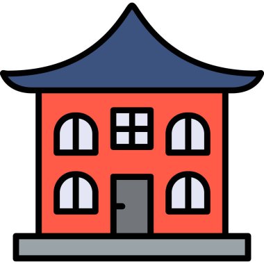 Bina. Web simgesi basit illüstrasyon