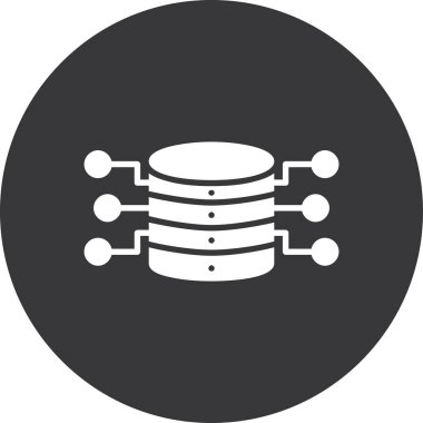 veritabanı sunucu simgesi. Web tasarımı için veritabanı vektör simgesinin basit çizimi