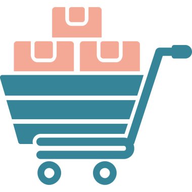 El arabası. Web simgesi basit illüstrasyon