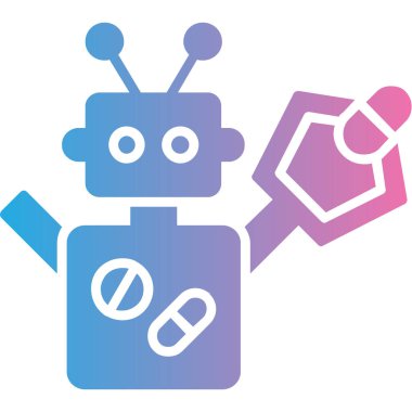 robot. Web simgesi basit illüstrasyon