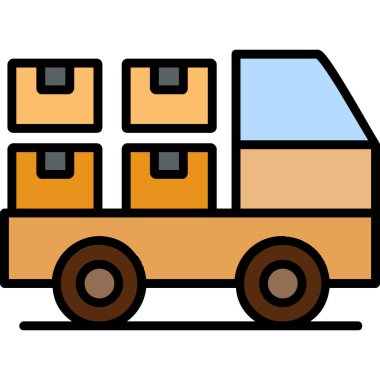 Teslimat. Web simgesi basit illüstrasyon