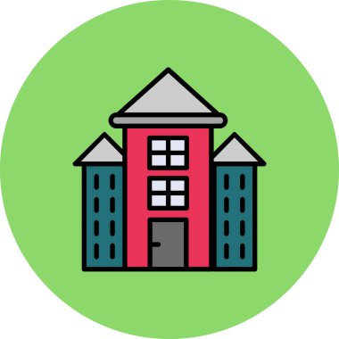 Vektör illüstrasyonu, bina simgesi