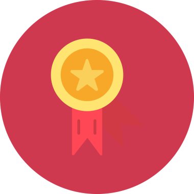 ödül madalyası simgesi düz stil