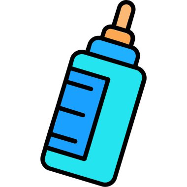 Sprey şişe simgesi renk ana hatları vektörü