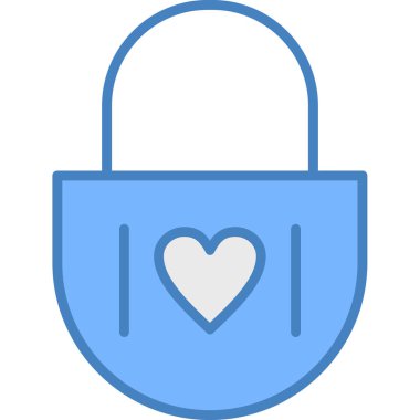 aşk kilidi simgesi, basit tasarım illüstrasyonu