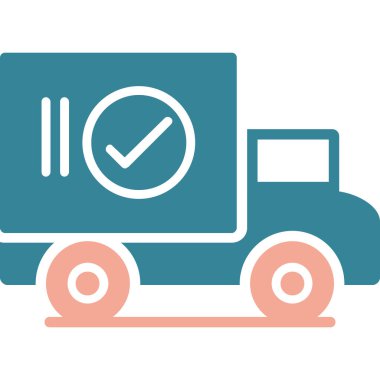 dağıtım kamyonu ikonu vektör çizimi