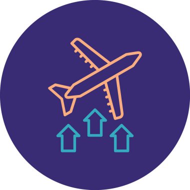 Uçak simgesinin vektör illüstrasyonu.