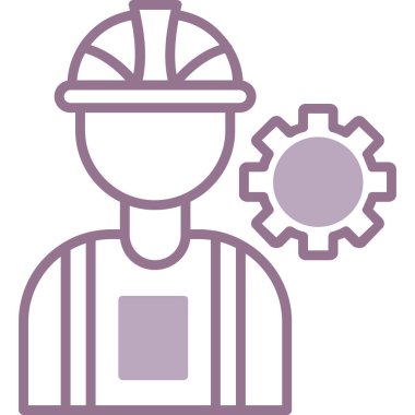 İnşaat işçisi simgesinin vektör illüstrasyonu