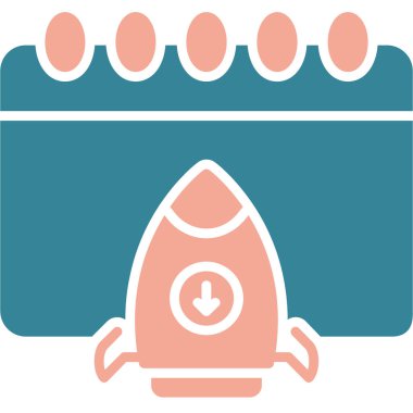 Roket ikonu. Web için basit roket vektör simgeleri çizimi