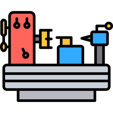 araba motoru tamir simgesi renk ana hatları vektörü