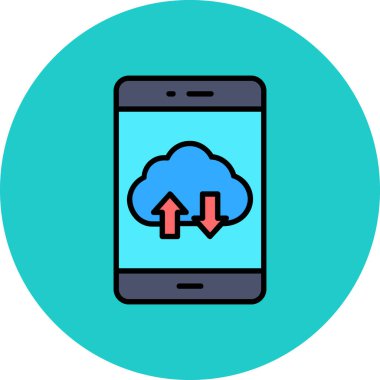 bulut hesaplama simgesi, vektör illüstrasyonu