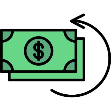 Dolar vektörü düz renk simgesi