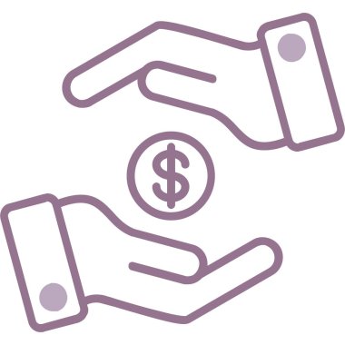 Para için. Web simgesi vektör illüstrasyonu