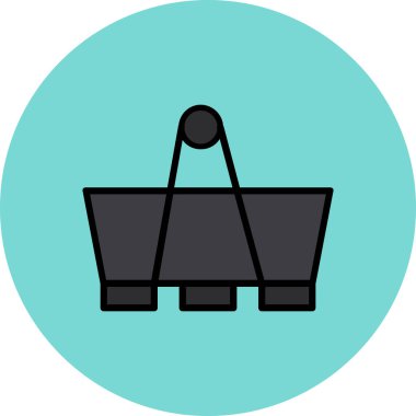 Alışveriş sepeti ikonu vektör illüstrasyonu