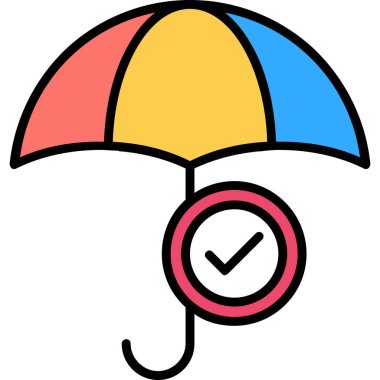 Şemsiye. Web simgesi basit illüstrasyon