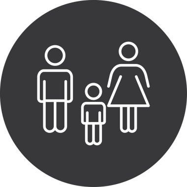 ebeveynler ve çocuk silueti simgesi