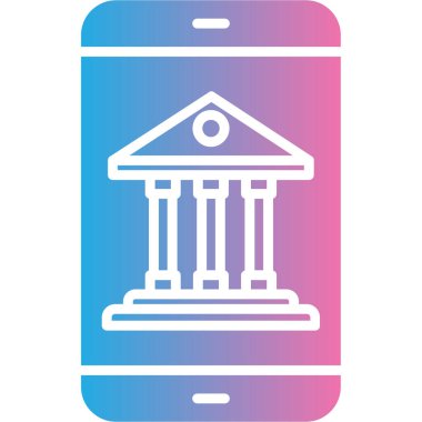 Banka binası simgesi vektör illüstrasyonu