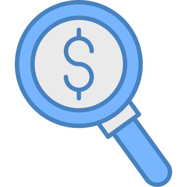 Doldurulmuş dış hat biçiminde büyütme cam simgesi