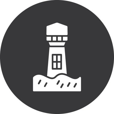 Deniz feneri simgesinin vektör illüstrasyonu