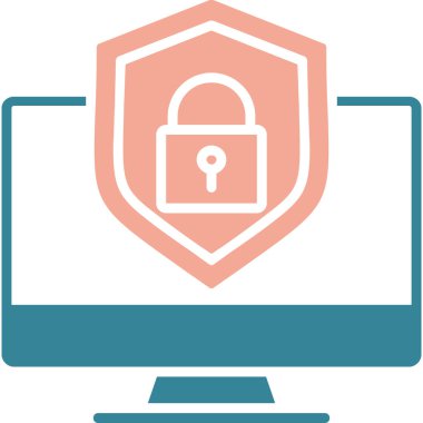 Güvenlik. Web simgesi basit illüstrasyon