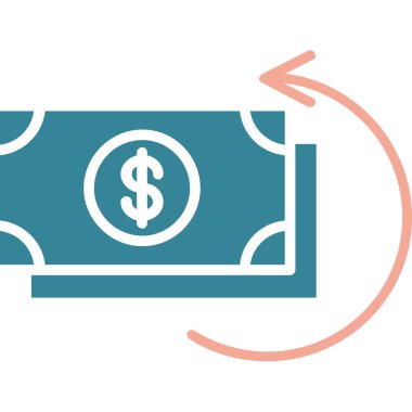 Dolar banknotu düz simgesi