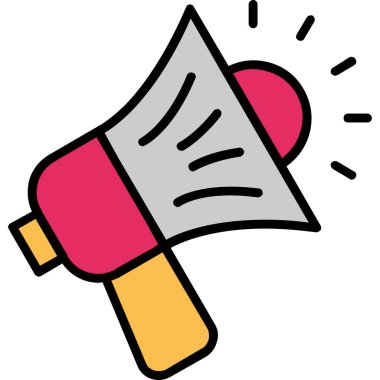 Megafon. Web simgesi basit illüstrasyon