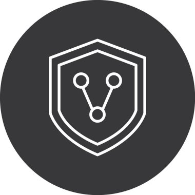 Benzersiz kalkan vektör çizgisi simgesi