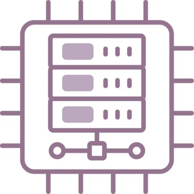 Veri merkezi. Web simgesi basit illüstrasyon