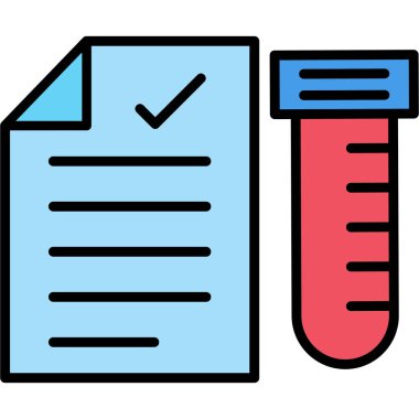 Test tüpü simgesi. özet test vektör rengi düz izole