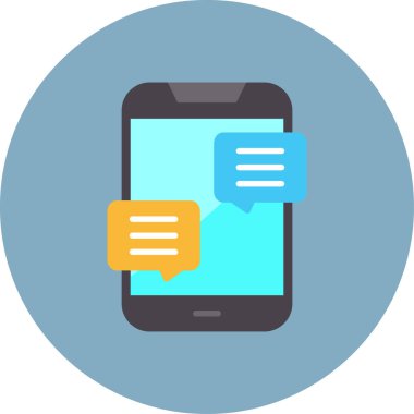 mobil sohbet ileti simgesi düz biçimli