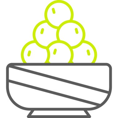 Tatlı kasesi, illüstrasyon, vektör, beyaz arka planda..