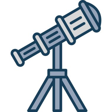 Teleskop. Web simgesi basit illüstrasyon