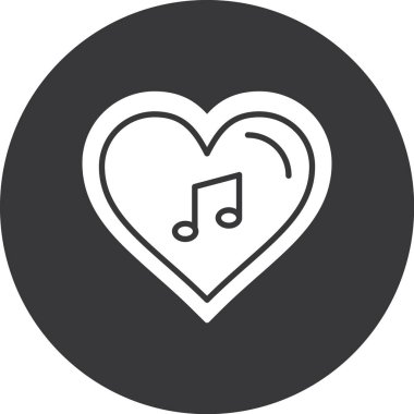 vektör kalp notu simgesi