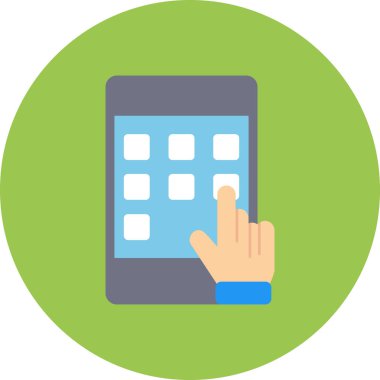 El ekranda bir tablet tutuyor.