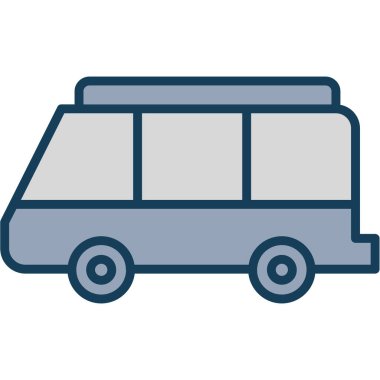 Otobüs Düz Vektör Simgesi