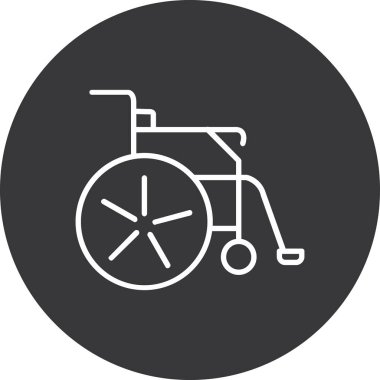 Tekerlekli sandalye simgesi, vektör illüstrasyonu