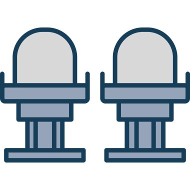 iki sandalye ikon vektör illüstrasyonu