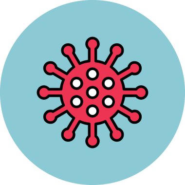 Coronavirus covid 19 simgesi düz stil