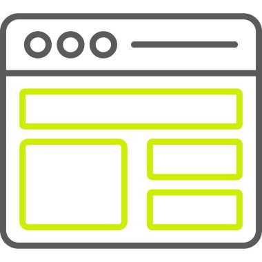 Tarayıcı web sayfası simgesi ana hat biçiminde