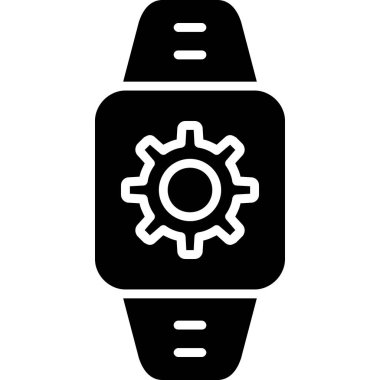 dişli simgesi olan akıllı saat, basit biçim