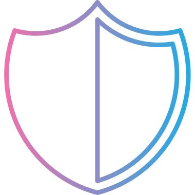 Koruma kalkanı simgesi, vektör illüstrasyonu