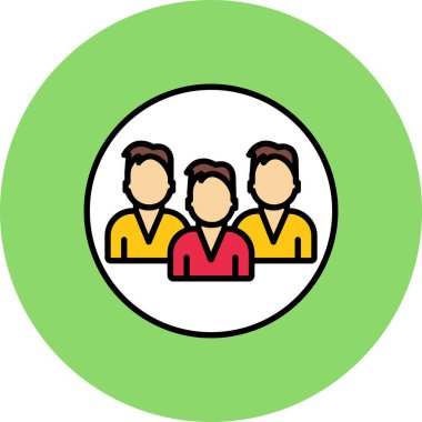 grup insan düz simge, vektör, illüstrasyon