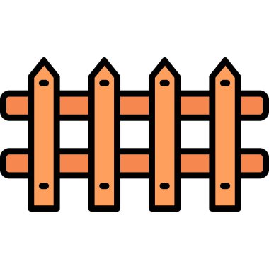 Bambu çit simgesi renk dış hat vektörü