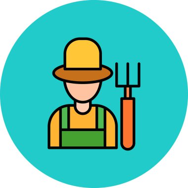 Çiftçi simgesi, vektör illüstrasyonu