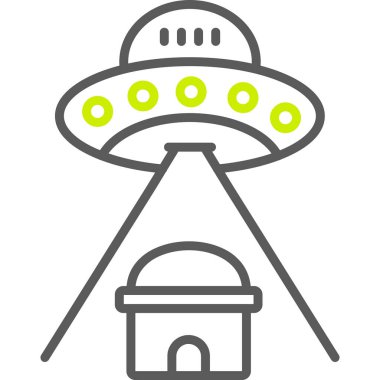 Uzaylı UFO vektör simgesi. biçim düz simge sembolü, yuvarlak açılar, beyaz arkaplan.