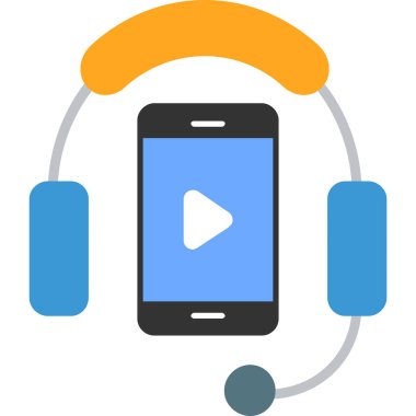 Mobil müzik çalar simgesi düz biçimli