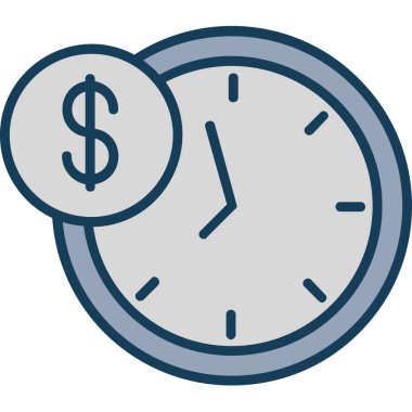 Dolar saat simgesi vektör illüstrasyon tasarımı